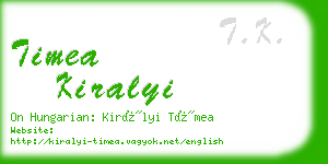 timea kiralyi business card